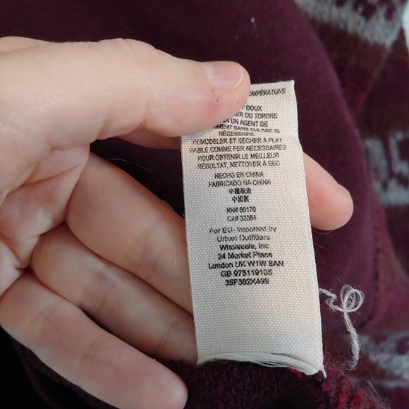 Free People Angel French Terry Panel Maroon Wool Alpaca Sweater Size Small - Picture 9 of 9